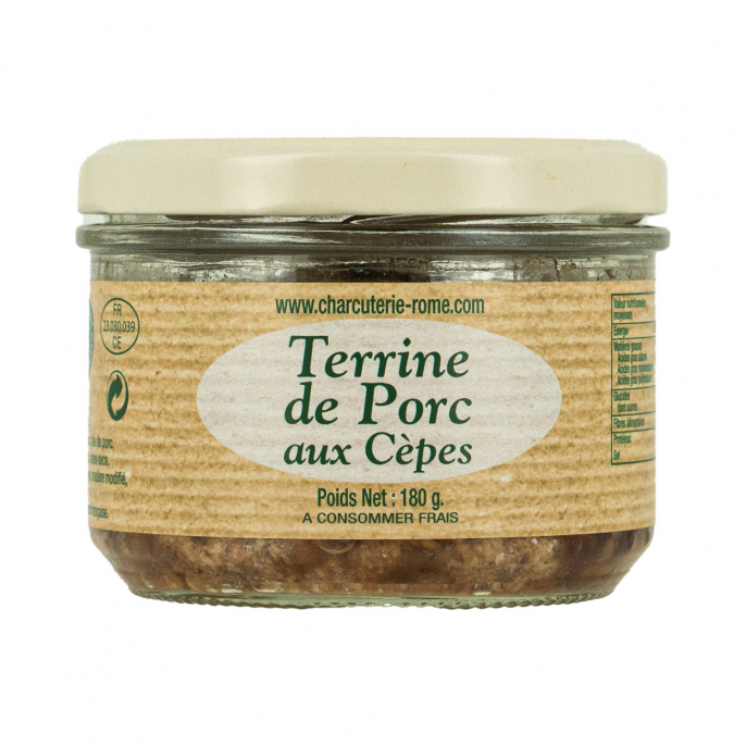Terrine de porc aux cèpes 180g Charcuterie Rome