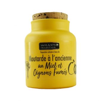 Moutarde a l'ancienne miel/ oignons fumes 110g- Savor & Sens