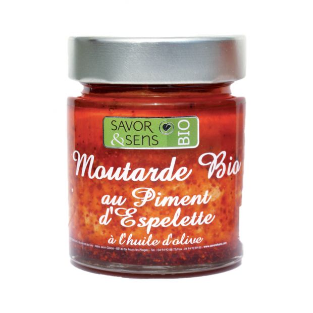 Moutarde bio piment espelette 130 g- Savor & Sens