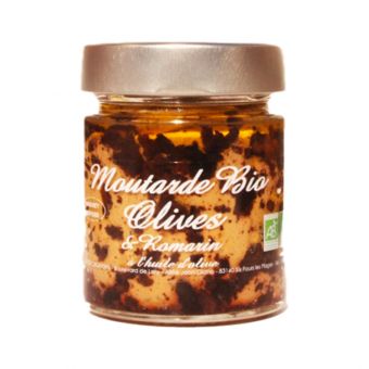 Moutarde bio olives noires romarin 130 g- Savor & Sens