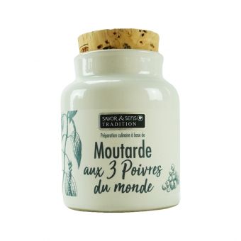Moutarde 3 poivres du monde 110g- Savor & Sens