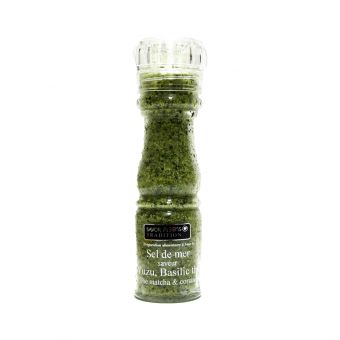 Moulin sel de mer saveur yuzu basilic thai 135 g- Savor & Sens