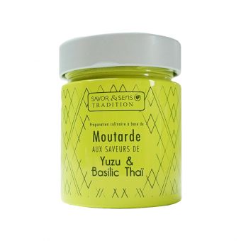 Moutarde aux saveurs de yuzu et basilic thai 130 g- Savor & Sens