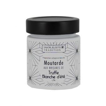 Moutarde pot blanc brisures de truffe blanche- Savor & Sens