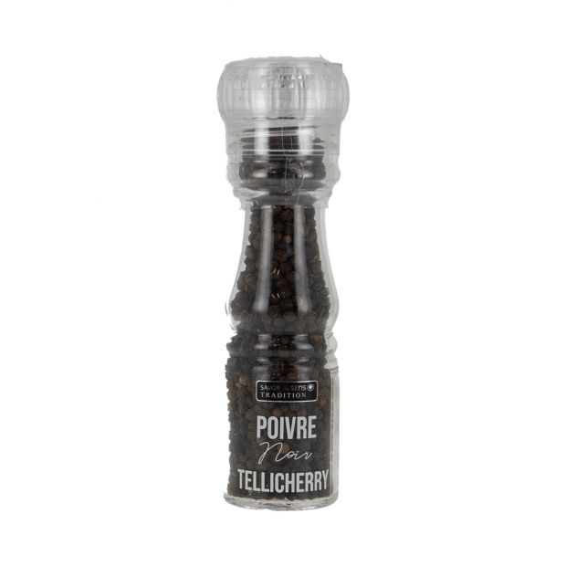 Moulin poivre noir tellichery d'Inde 60g- Savor & Sens