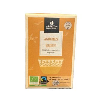 Rooibos agrumes 20 infusettes 32g - La Route des Comptoirs