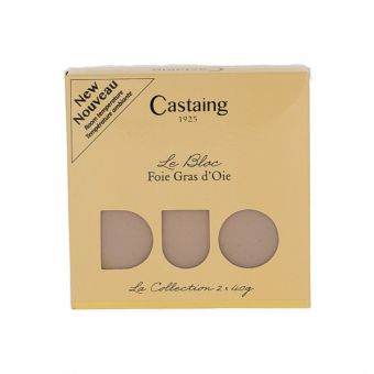 Bloc de foie gras d'oie etui 2x40g - Castaing