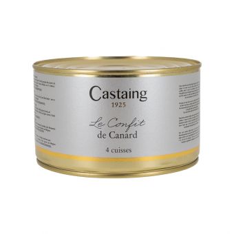 4 cuisses de canard confites boite 1350g - Castaing