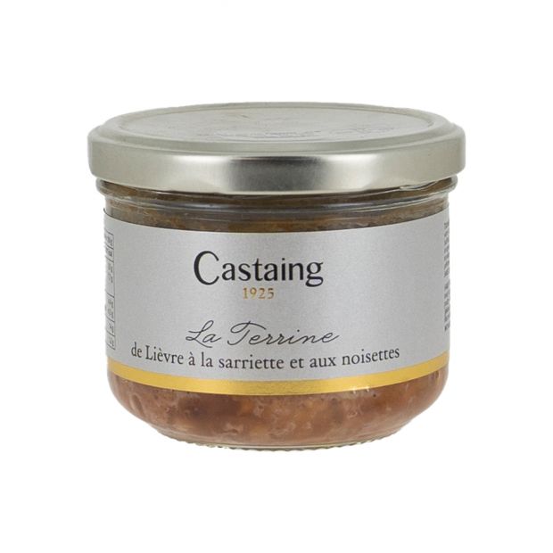 Terrine de lièvre à la sariette et aux noisettes 180g - Castaing