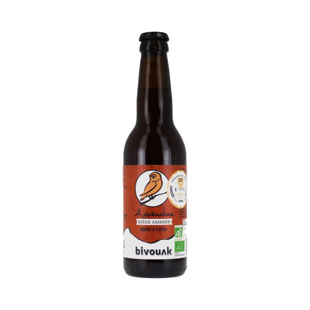 Bière bio ambrée adrenaline 33cl - Bivouak