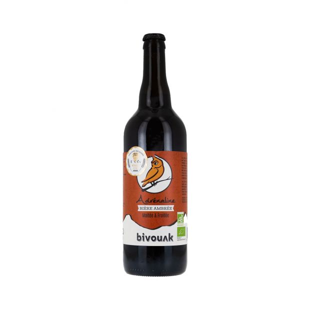 Bière bio ambrée adrenaline 75cl - Bivouak