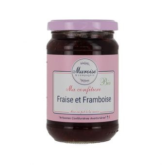 Confiture de fraise et framboise bio 350g - Muroise & compagnie