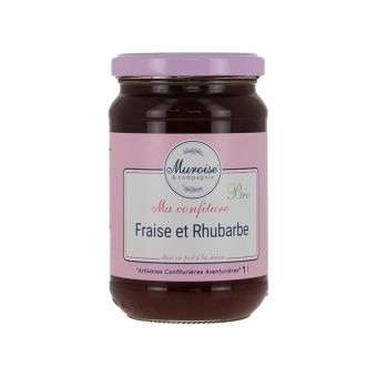 Confiture de fraise et rhubarbe bio 350g - Muroise & compagnie