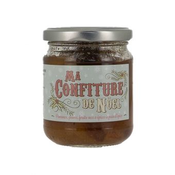 Confiture de Noël à la pomme, poire, noix, raisins et épices de pain d'épices 220g - Muroise & compagnie