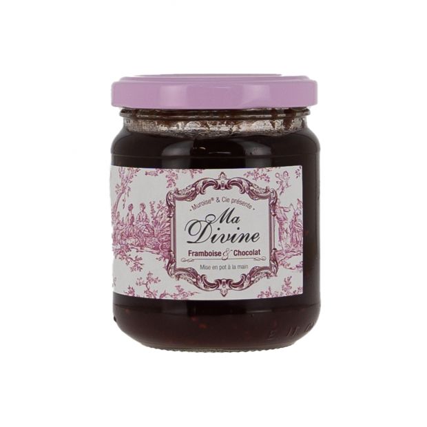 Confiture "Ma Divine" à la framboise et au chocolat 220g - Muroise & compagnie