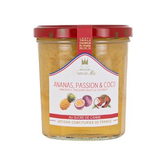 Confiture ananas passion coco au sucre de canne 340g- Maison Francis Miot