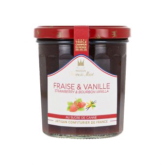 Confiture fraise vanille bourbon au sucre de canne 340g- Maison Francis Miot