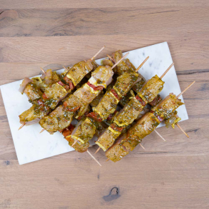 Brochette de poulet marinée curry gingembre