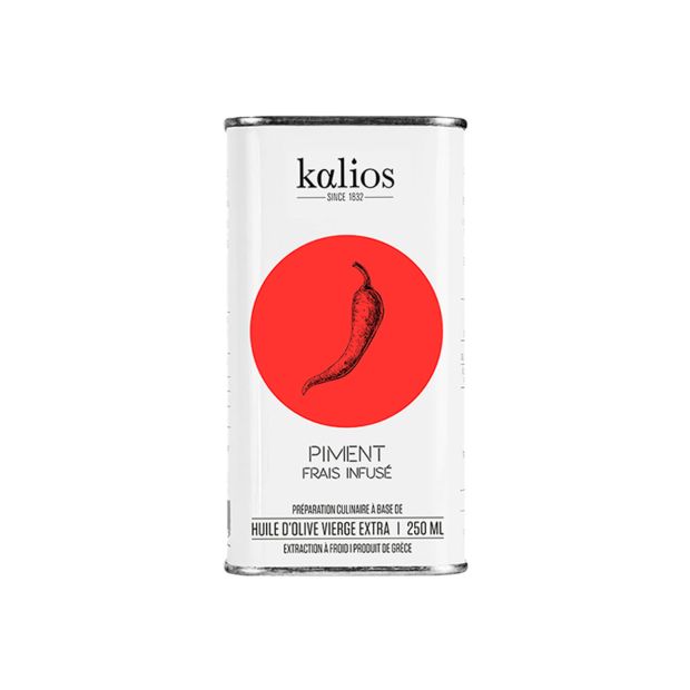 Huile d'olive infusée au Piment 250 ml - Kalios