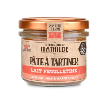 Pâte à tartiner Lait Noisette Feuilletine 100g - Comptoir de Mathilde