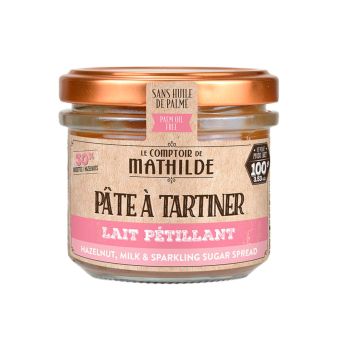Pate à tartiner Lait Noisette Pétillant 100g - Comptoir de Mathilde