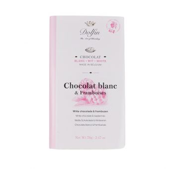 Tablette Chocolat Blanc Framboises 70g - Dolfin
