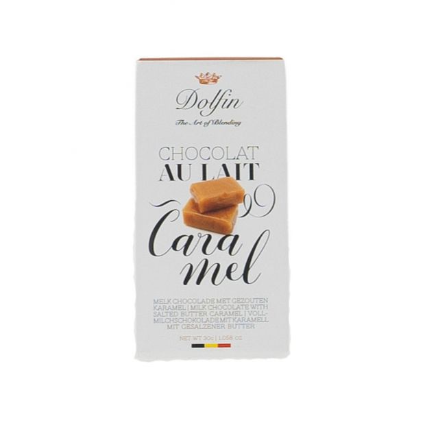 Tablette Chocolat au Lait 37% Caramel Beurre Salé 30g - Dolfin
