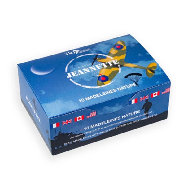 Boite 10 Madeleines Nature 80ème Anniversaire 250 g - Biscuiterie Jeannette 