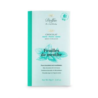 Tablette chocolat noir aux feuilles de menthe 70g - Dolfin