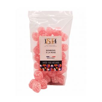 Sachet bonbons fleurs à la rose 160g - Confiserie 1844