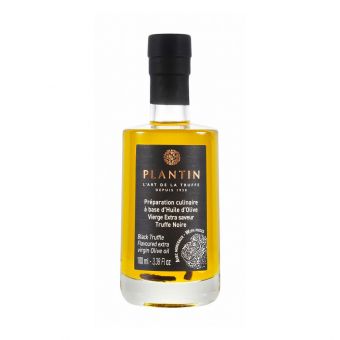 Huile d'Olive Vierge Extra Arôme Truffe Noire Avec Morceaux 1000 ml - Plantin