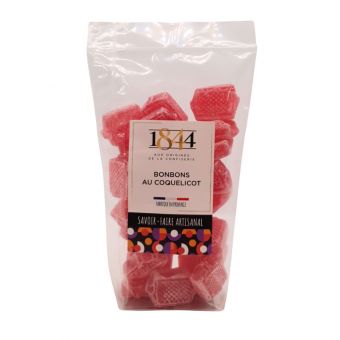 Sachet de bonbons carrés de coquelicot 160g - Confiserie 1844