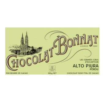 Tablette chocolat noir alto piura 75% cacao - Chocolat Bonnat