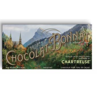 Tablette chocolat noir chartreuse 75% cacao - Chocolat Bonnat
