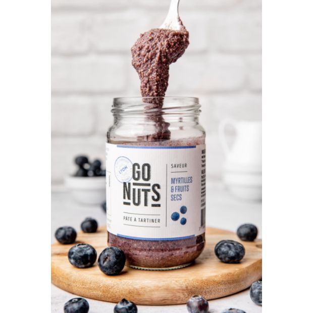 Pâte à tartiner myrtilles et fruits secs bio 270g - Go Nuts