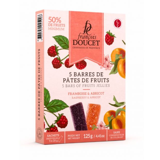 5 barres framboise abricot 125g - François Doucet