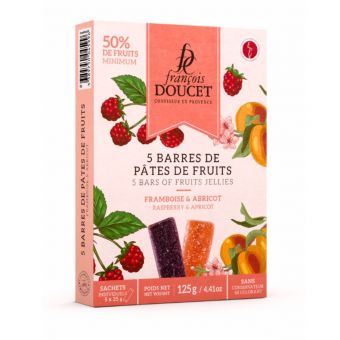 5 barres framboise abricot 125g - François Doucet