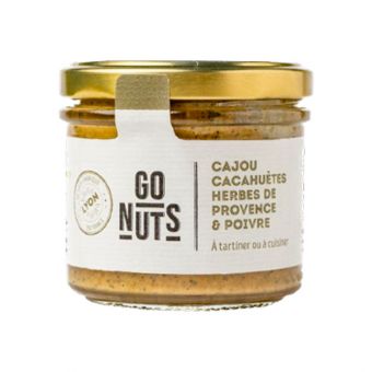Tartinable Cajou Cacahuètes Herbes De Provence & Poivre 100 g - Go Nuts