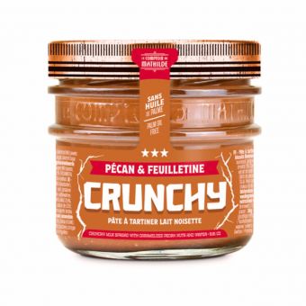 Pâte à tartiner crunchy lait noisette au pécan et feuilletine 250g - Le Comptoir de Mathilde