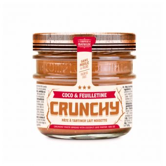 Pâte à tartiner crunchy lait noisette coco et feuilletine 250g - Le Comptoir de Mathilde