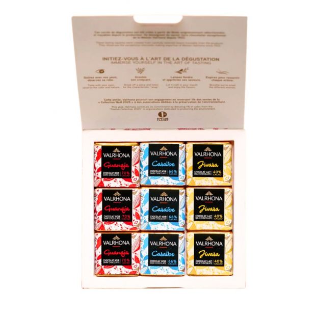 Coffret 18 carrés de Noël noir et lait 90g - Dolfin