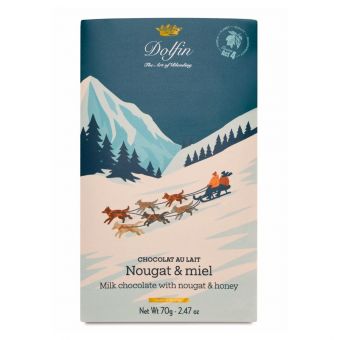 Tablette chocolat au lait nougat et miel 70g - Dolfin