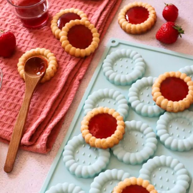 Moule en silicone biscuits tartelettes - Scrapcooking