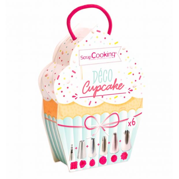 Boite déco cupcakes 6 douilles - Scrapcooking