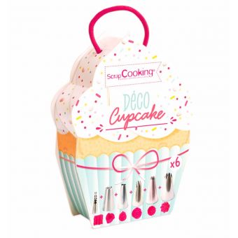 Boite déco cupcakes 6 douilles - Scrapcooking