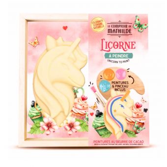 Licorne à peindre chocolat blanc 200g - Le Comptoir de Mathilde
