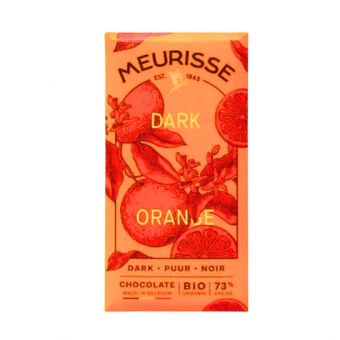Tablette chocolat noir 73% et orange 100g - Meurisse