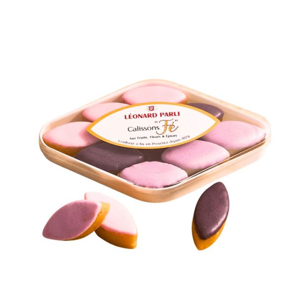 Boîte 9 calissons "Fé" fleuris assortis 55g - Léonard Parli