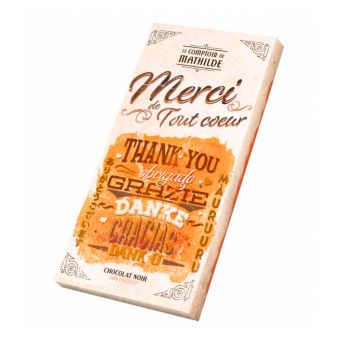 Tablette noir Merci Maîtresse 90g - Le Comptoir de Mathilde