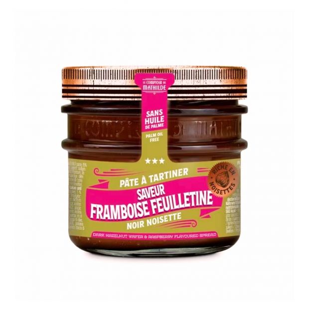 Pâte à tartiner noir noisette framboise 250g - Le Comptoir de Mathilde